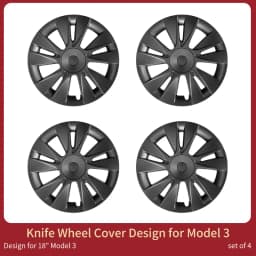 4PCS 18-Inch Knife Wheel Cover For Tesla Model 3 2017-2023 Performance Hub Caps Replacement Wheel Cap Full Rim Cover Accessories