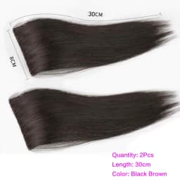 2Pcs Synthetic Short Straight Pad Invisible Hair Extension Lining of Hair Top Side Cover Hairpiece for Women