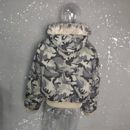 PFHQ Camouflage Men Short Cotton Jacket Large Fur Collar Hooded Design Winter Thickened High Street American Style Coat 21E7761