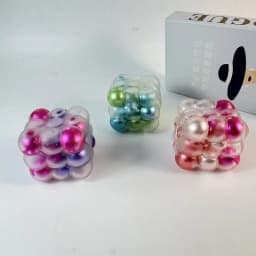 Scrunchems Colorful Beads Fidget Squeeze Cube Soft Gummy Stress Relief Anti Anxiety Asmr Squish Square Toy For Adults Desk