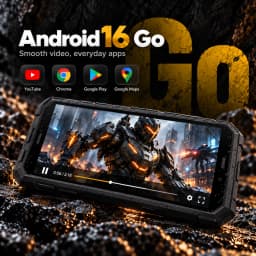 YACDELO ROCK V1 Mini Rugged Phone Compact Size 4.96" Display 3GB 32GB Removable 3000mAh Battery Android 16 GO Light Weight Phone