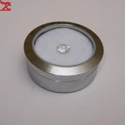 Wholesale Circle Round Diamond Display Box Stainless Steel Metal Gemstone Cases Diamond Jewelry Gift Stone Box 3.2*1.5Cm