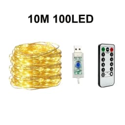 1M 2M 3M 5M 10M Copper Wire LED String Fairy Lights Holiday Battery-operated Garland for Christmas Tree Wedding Party Decoration