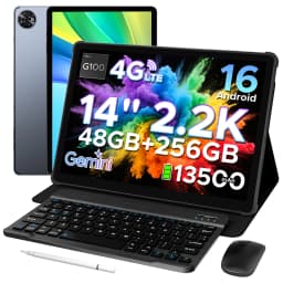 DOOGEE Tab E3 Max Tablet PC 14'' 2.2K Screen 48GB 256GB 13500mAh Large Battery Helio G100 16MP Gemini AI Android 16 Smart Pad
