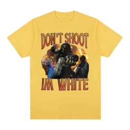 Funny Don't Shoot Im White Meme Graphic T-shirts for Men Casual Humor Short Sleeve T Shirt Unisex Vintage Fashion Gothic T-shirt