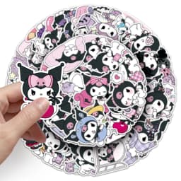 (50 Pieces) Cute Kuromi Cartoon Sticker Pack Waterproof DIY Laptop Phone Case Kawaii Sanrio Anime Stickers Decals