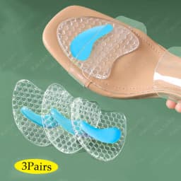 6pcs Silicone Shoe Pads for Women Shoes Inserts Non-Slip Gel Forefoot Pads High Heels Sandals Anti-Slip Self-Adhesive Insoles