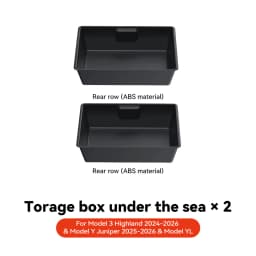YZ For Tesla Model Y Juniper YL Underseat Storage Box Seats Drawer TPE Hidden Storage Tray Push Pull Car Organizer Accessories