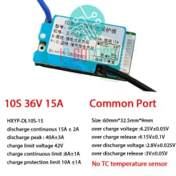 10S 36V 13S 48V 15A 20A Li-ion Lithium Ion Battery Protection Board Common Split Port BMS Temperature Sensor Heat Sink Separated