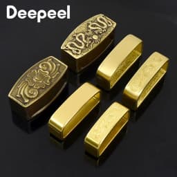 2Pcs Deepeel 35/40mm Pure Copper Belts Rings Buckles Leather Belt Loops Brass Buckle DIY Craft Band Ring Loop Clasp Accessories