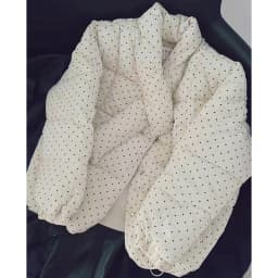 Polka Dot Corduroy Women Padded Jacket Korean Button Down Puffer Coat Long Sleeve Loose Retro Cozy Winter Outerwear Top