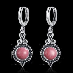 New Elegant Natural Kyanite Silver Drop Earrings for Women Vintage Jewelry Wedding Engagement Hoop Earrings Gifts