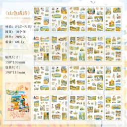 20sheets Floating Light Four Seasons Series Kawaii Ins Die Cut Sticker Book DIY Diary Clipper Planner Handbook Aesthetic Sticker