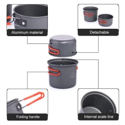Widesea Camping Tableware Outdoor Cooking Set Camping Cookware Travel Tableware Pincin Set Hiking Cooking Utensils Cutlery