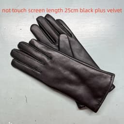 Ladies Sheepskin Gloves Classic Solid Color Real Leather Spring Velvet Lining Cycling Driving Gloves Autumn Winter