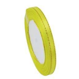 (25 Yards/roll) 6mm Gold Edged Single Face Satin Ribbon Wholesale Gift Packing Christmas Decoration Manual DIY Ribbons Fabric