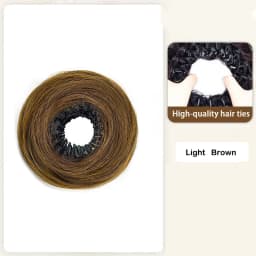 Synthetic Chignon Wig Hair Bun Extensions Retractable Bun Hairpiece Straight Donut Chignon Updo Hair for Women All Occasions Use