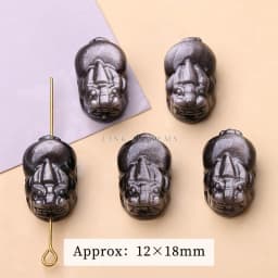1 Pc Natural Stone Gold Silver Obsidian Carved Bead Cat Paw Pixiu Animals Cute Bead With Hole For Jewelry Making Diy Necklace