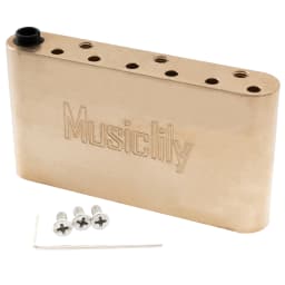 Musiclily Ultra 52.5mm Full Solid Brass/Steel Push-in Style Tremolo Block for ST Style Electric Guitar Wilkinson M Series Bridge