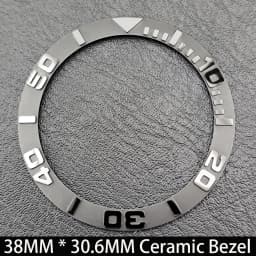 Sloping 38mm * 30.6mm Ceramic/Aluminum Blue Luminous Bezel GMT and Diving Watch Insert Fit for 40mm Watch Case Replacement Watch