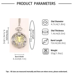 Antique Skeleton Spider Vintage Roman Numerals Quartz Pocket Watch Necklace Pendant Clock Chain Men Women with Chain Gifts