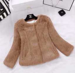 2023 New Real Full Pelt Rabbit Fur Coat 100% Pure Whole Skin Rabbit Fur Jacket Factory Wholesale Retail Discount WFP820