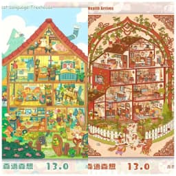 JIAMEI Kawaii 3D Cartoon Grid Space Code Goods Sorting and Storage Miniature Scene Stickers DIY Handmade Stacking Festival Gifts