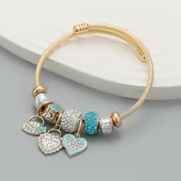 Fashion Multi Element Stainless Steel Circle Panjiadora Beaded Love Bracelet Suitable for Women's Dating, Daily Holiday Gifts