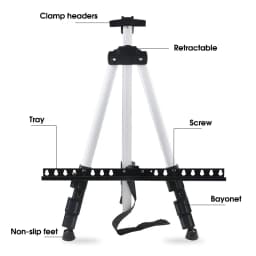 Portable Adjustable Metal Sketch Easel Sketch Drawing For Artist Art Supplies Stand Foldable Travel Easel Shelf With Bag Outdoor