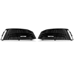 MAGICKIT For Audi A4 S4 B9 S-Line 2016-2018 Black Honeycomb Front Fog Light Grille Cover CAR Accessories Gloss Black