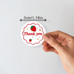 300Pcs/roll Strawberry Thank You Sticker Baking Gift Packaging Sealing Stickers Hand Account Decoration Stickers