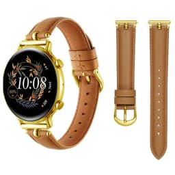 luxury Leather loop for Samsung Galaxy watch 6/5/pro/4/classic 43mm 47mm 20mm band Genuine Design bracelet Huawei Gt 2-2e strap
