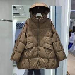 Women Down Jacket Casual Loose Over Size Autumn Winter Outwear White Duck Down Warm Thick Coat with Hood 2026 New