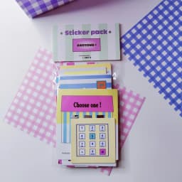 SKYSONIC OAB Sticker Moodpack Pink Decorative Paper Pack Korean Packaging Paper Material Journal Scrapbooking Decor Supplies Set