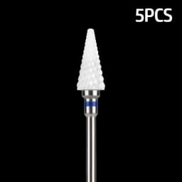 5pcs Ceramic Milling Cutter For Manicure Set Nail Drill Bit Mill Manicure Machine Pedicure Tools for Removing Gel File 3/32 Inch