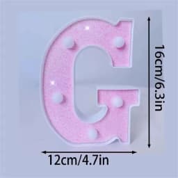 1PC 16cm Pink Glitter LED Letter&Number Lights Battery Powered Decorative Lights For Wedding,Proposal,Birthday,Party,Photo Props