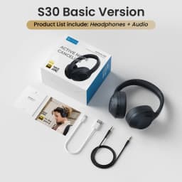 HAYLOU S30 Wireless Bluetooth 5.4 Headphones 43dB Adaptive Noise Cancelling Headsets 40mm Dynamic Driver 80H Playtime Earphones