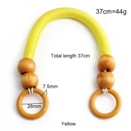 2/4Pcs 37/48cm Wooden Beaded Purse Frame Rope Wrapped Bag Handles for Crochet Beach Totes DIY Bags Making Replacement Supplies