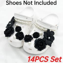 Cute Shoe Charms Set DIY Flower Hole Shoe Buckle Shoes Accessories 3D Flower Bouquet Bone White Hole Shoe Decorations For Women