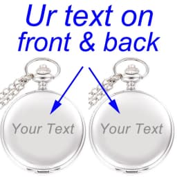 Customize With Your LOGO Name Text Classic Fashion 47MM Fob Chain Smooth Steel Polish Quartz Pocket Watch Mens Pendant Presents