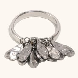La. Muses Punch Texture Flake Pendant Stainless Steel Women's Ring PVD Gold Plated Fashion Jewelry Accessories