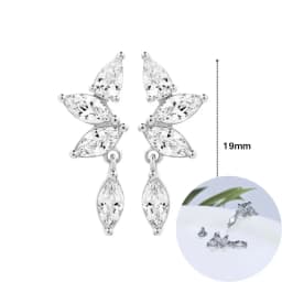 925 Sterling Silver Ear Needle White Zircon Silver Series Earrings ins Tassel Pendant Hoop Earrings For Women Advanced Jewelry