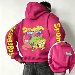 Patrick Star and SpongeBob SquarePants Cartoon Anime 2026 Spring and Autumn Men's and Women's Fashion Sports Hoodies