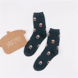 Unisex Funny Cartoon Dogs Head Socks Warm Soft Japanese Korean Cute Happy Puppy Husky Starling Dalmatian Teddy Cotton Sokken