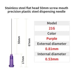 14G-27G 50mm Dispensing Machine Syringe Needle 2 Inch Stainless Steel Dispensing Needle Spiral Mouth Nozzle Glue Needle