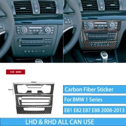 For BMW E81 E82 E87 E88 1 Series Interior Accessories 2008-2013 Gear Shift Knob Dashboard AC Outlet Carbon Fiber Cover Stickers