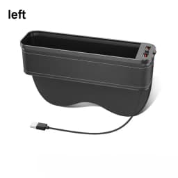 LED Car Crevice Storage Organizer Box Car 2 USB Charging Colour Light Seat Gap Storage Box Auto Interior Stowing Tidying