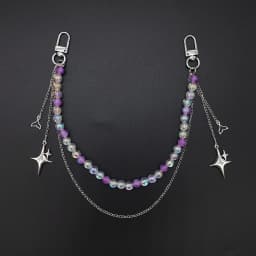 Detachable ITA Bag Double Chain Iridescent Bead Tail Pendant DIY Bag Decorative Chain Pain Bag Charm Fashion Waist Chain