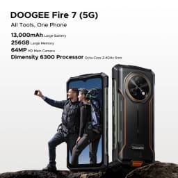 Phone robust DOOGEE Fire 7 5G Gemini AI 16 Go (4 + 12) 256 Go battery mAh dimension Smartphone