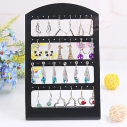 48 Holes Jewelry Organizer Stand Black Plastic Earring Holder Pesentoir Fashion Earrings Display Rack Etagere Jewelry Display